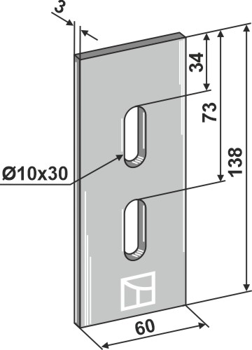Abstreiferblech für Packerwalzen 138 x 60 mm, passend für Lely