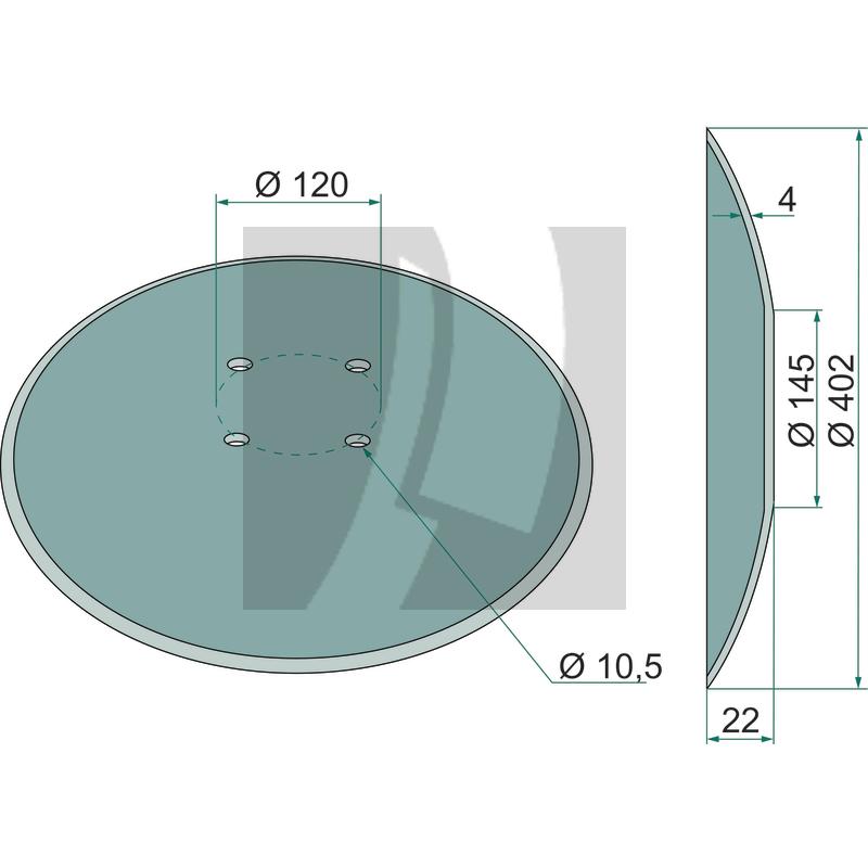 Kolterscheibe glatt, Ø 402 x 4 mm