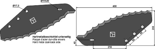 Messer für Futtermischwagen - Hartmetallbeschichtet, passend für van Lengerich (BVL)