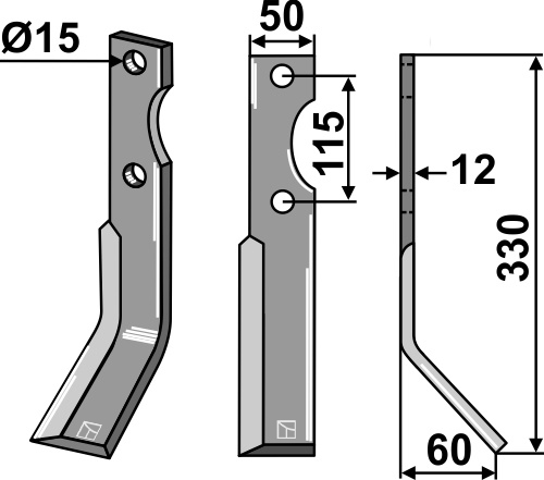 Fräsmesser 330x50mm, rechts, passend für Forigo-Roteritalia