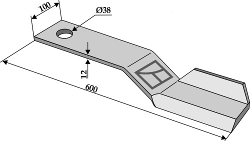 Mähermesser 600 mm - links, passend für Mc Connel und Spearhead