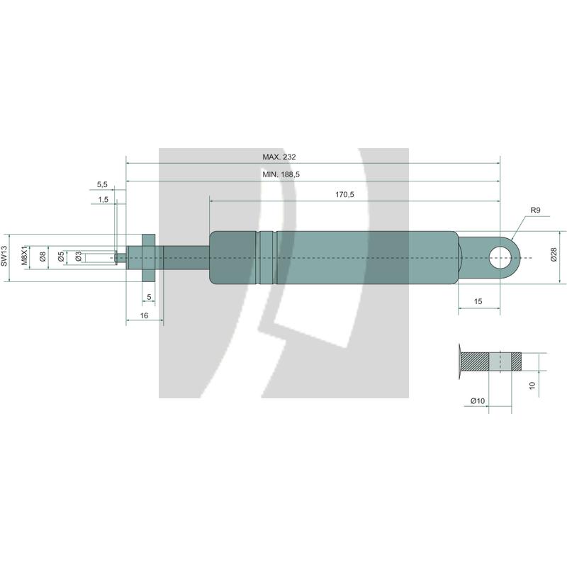 Stabilus Gasdruckdämpfer 232 mm 