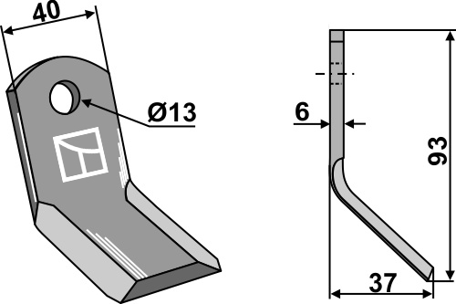 Y-Messer 93x40 mm, passend für Carroy et Giraudon