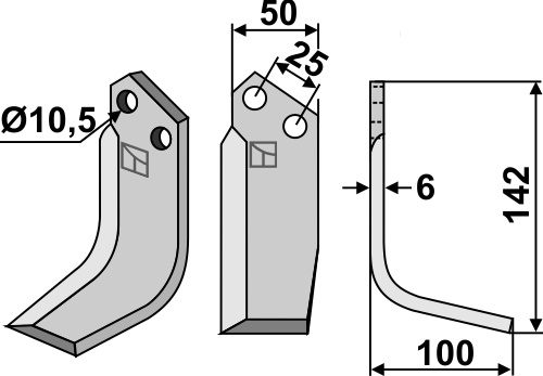 Fräsmesser 142x50mm, rechts, passend für Ferrari