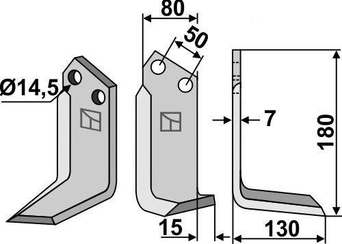 Fräsmesser 180x80mm, rechts, passend für Sicma(Miglianico)