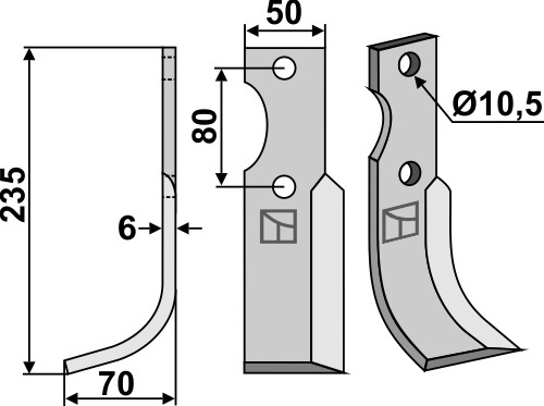 Fräsmesser 235x50mm, links, passend für Benassi