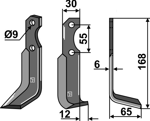 Fräsmesser 168x30mm, rechts, passend für Bertolini