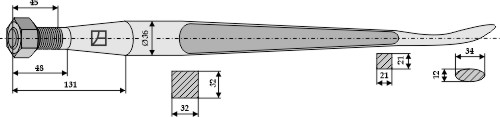 Löffelzinken 1100 mm, passend für Desvoys und Stoll