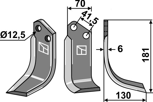 Fräsmesser 181x70mm, rechts, passend für Kuhn