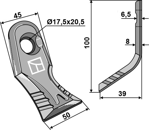 Y-Messer 100x45 mm - Schnell-Wechsel-System, passend für S.M.A., Noremat und mehr
