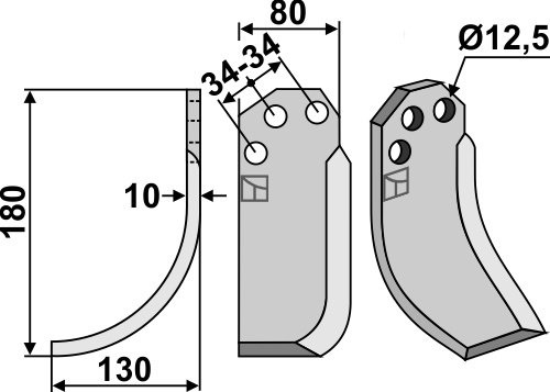 Fräsmesser 180x80mm, links, passend für CarraroS.p.A.