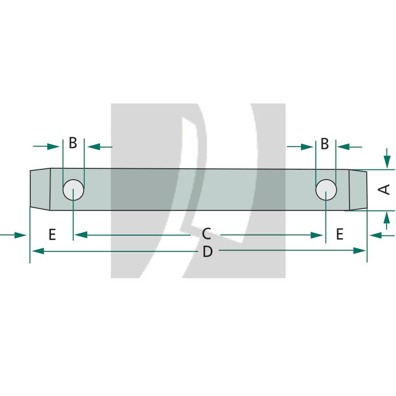 Oberlenkerbolzen beidseitig gebohrt - einfach, ohne Kette 254 mm Oberlenkerbolzen beidseitig gebohrt - einfach, ohne Kette 254 mm