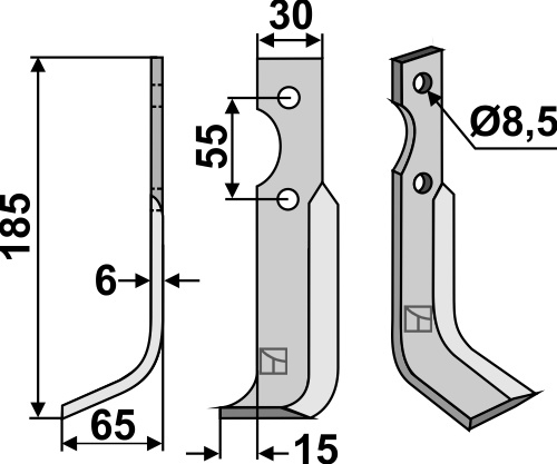Fräsmesser 185x30mm, links, passend für CarraroAntonio