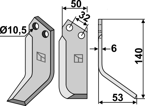 Fräsmesser 140x50mm, rechts, passend für Pasquali