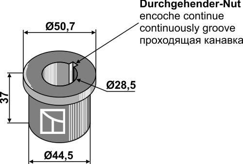 Buchse 37x28,5x50,7, passend für Schulte Buchse 37x28,5x50,7, passend für Schulte