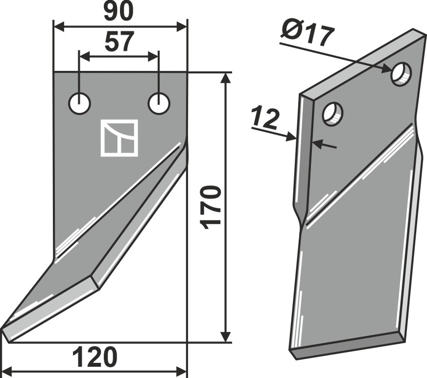 Rotorzinken 170x90mm, links, passend für Massano