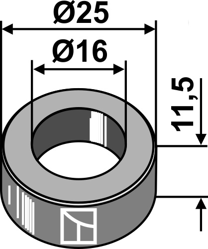 Buchse 11,5x16x25, passend für Röll