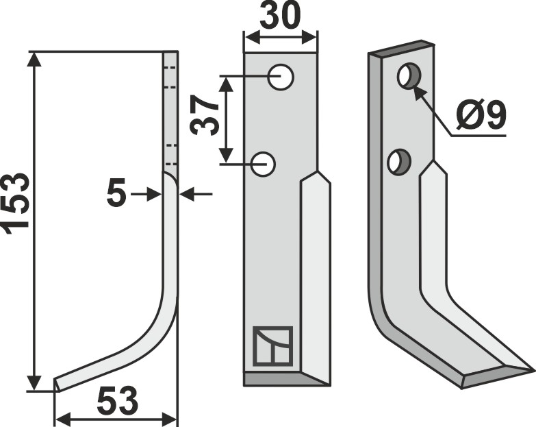 Fräsmesser 153x30mm, links, passend für NibbiBruno