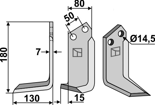 Fräsmesser 180x80mm, links, passend für Sicma(Miglianico)