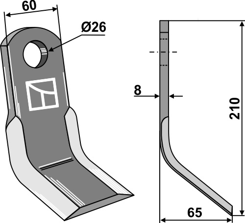 Y-Messer 210x60 mm, passend für Peruzzo