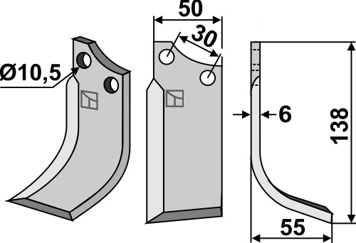 Fräsmesser 138x50mm, rechts, passend für Badalini