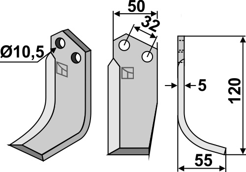 Fräsmesser 120x50mm, rechts, passend für Comeb