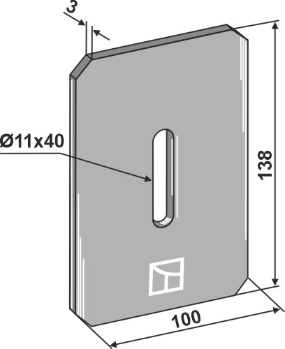 Abstreiferblech für Packerwalzen 138 x 100 mm, passend für Lely