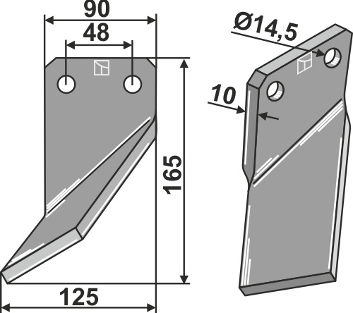 Rotorzinken 165x90mm, links, passend für Massano