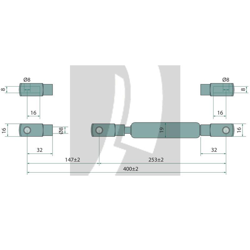 Stabilus Gasdruckdämpfer 400 mm  für Wirtgen