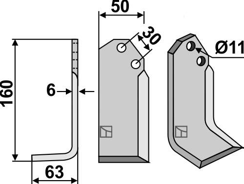 Fräsmesser 160x50mm, links, passend für CAB