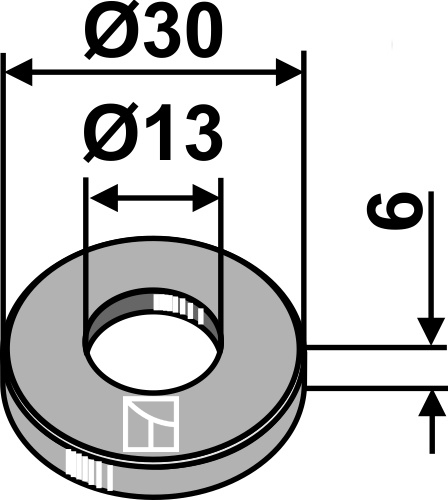 Scheibe 30x6x13, passend für Kuhn und Rabe