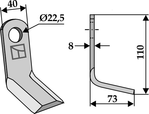 Y-Messer 110x40 mm, passend für Clemens und Willibald