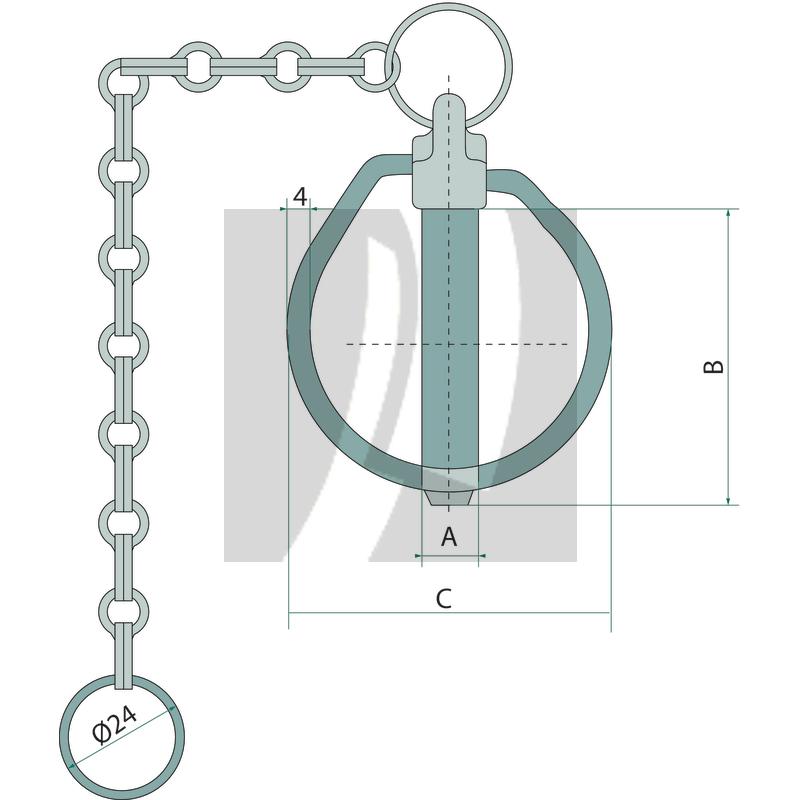 Klappstecker inkl. Kette verzinkt