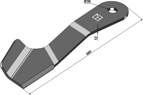 Mähermesser 668 mm - rechts, passend für Spearhead