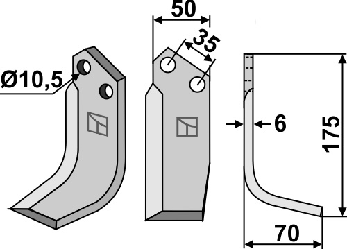 Fräsmesser 175x50mm, rechts, passend für S.E.P.