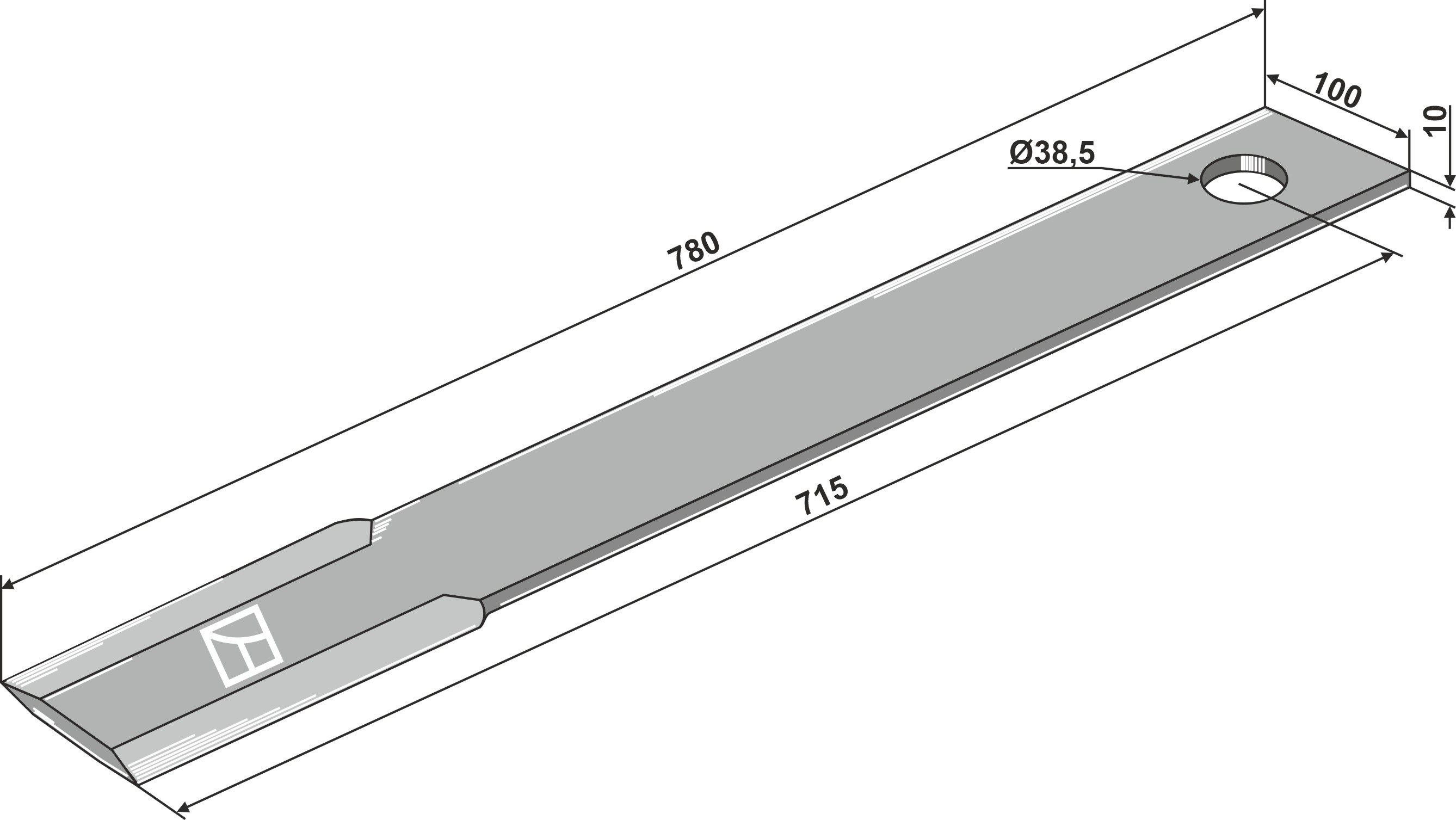 Mähermesser 715 mm, passend für Schulte