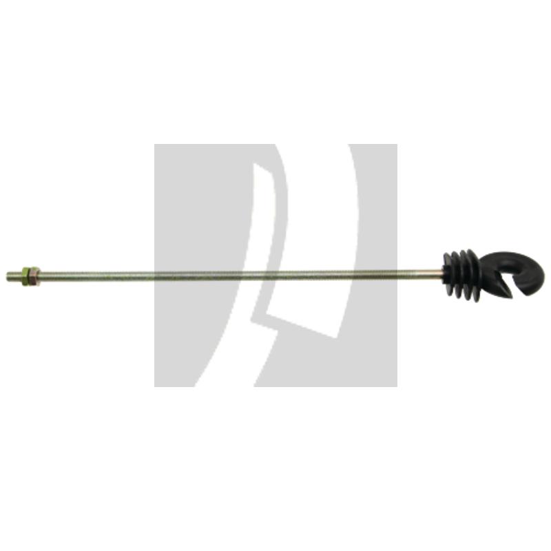 Ringisolator mit Gewinde M6, verzinkte Stütze mit Mutter ca. 200 mm lang