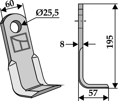 Winkelmesser 195x60 mm, passend für agricom