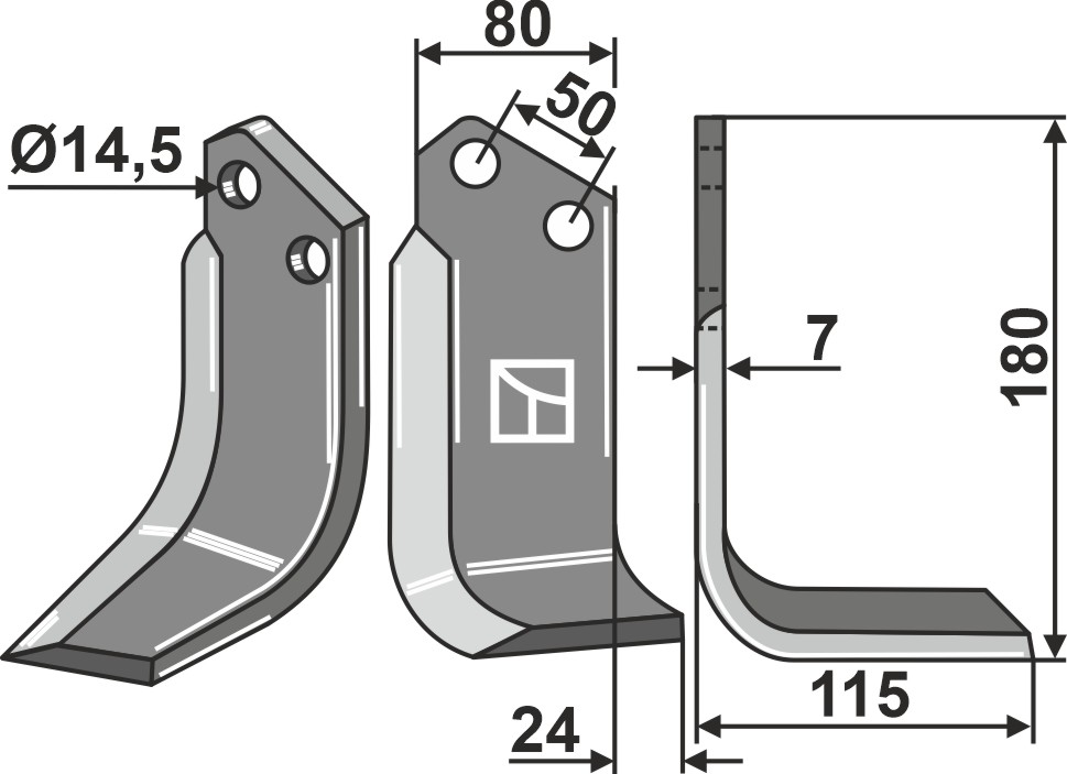 Fräsmesser 180x80mm, rechts, passend für Meritano