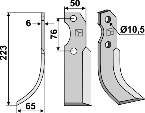 Fräsmesser 223x50mm, links, passend für Barbieri