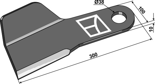 Messer 300 mm, rechts, passend für Spearhead