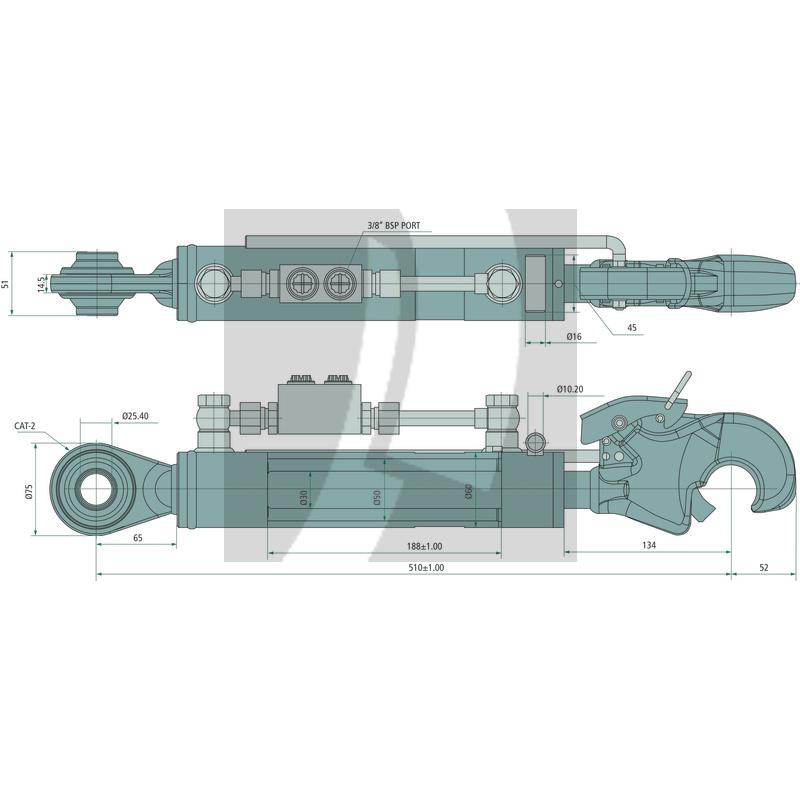 Hydraulischer Oberlenker 560 / 798 mm