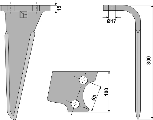 Kreiseleggenzinken, rechts 300 mm x 100 mm, passend für Frandent und Perugini