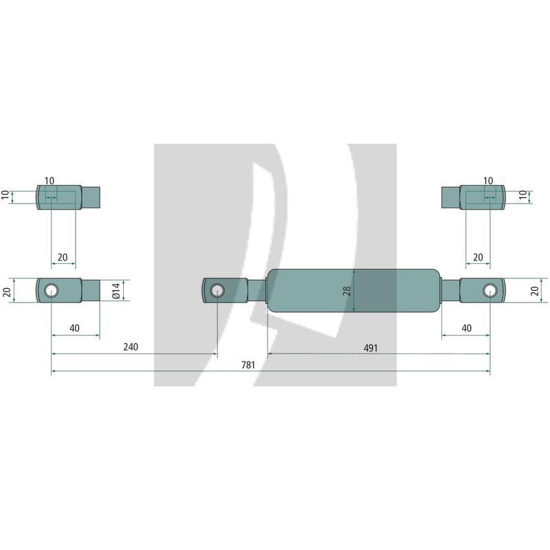 Gasdruckdämpfer 781 mm