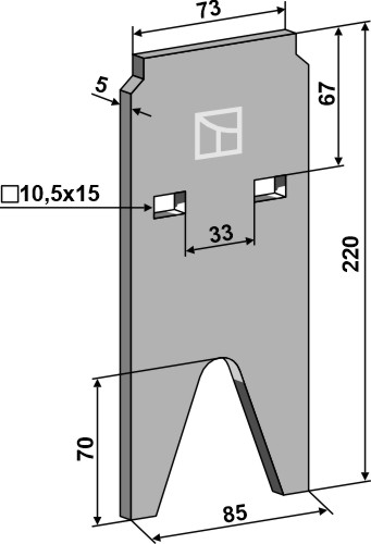 Abstreifer 220 x 85 mm, passend für Lemken