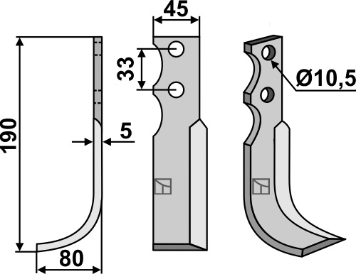 Fräsmesser 190x45mm, links, passend für FM-Matras, Goldoni und mehr