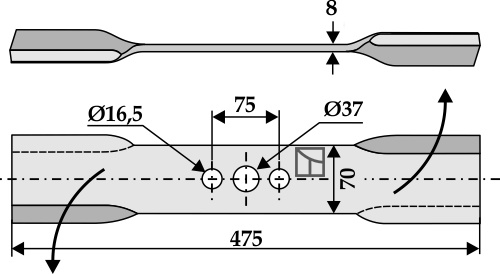 Mähermesser 475 mm - links, passend für Ilmer