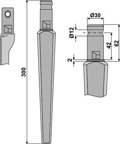 Kreiseleggenzinken 300 mm, passend für Pegoraro