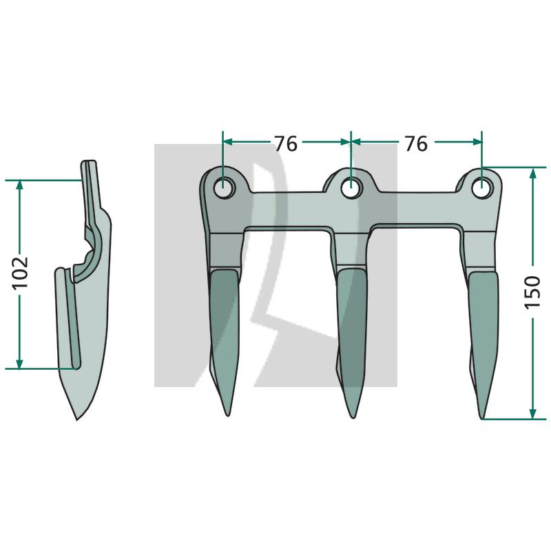 Dreifachfinger 8" John Deere