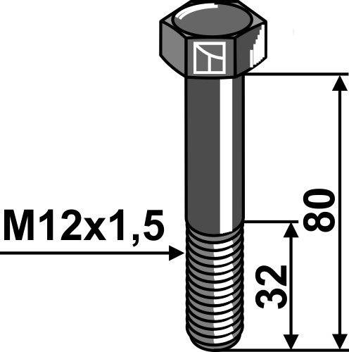 Schraube - M12x1,5 - 10.9, passend für Irus